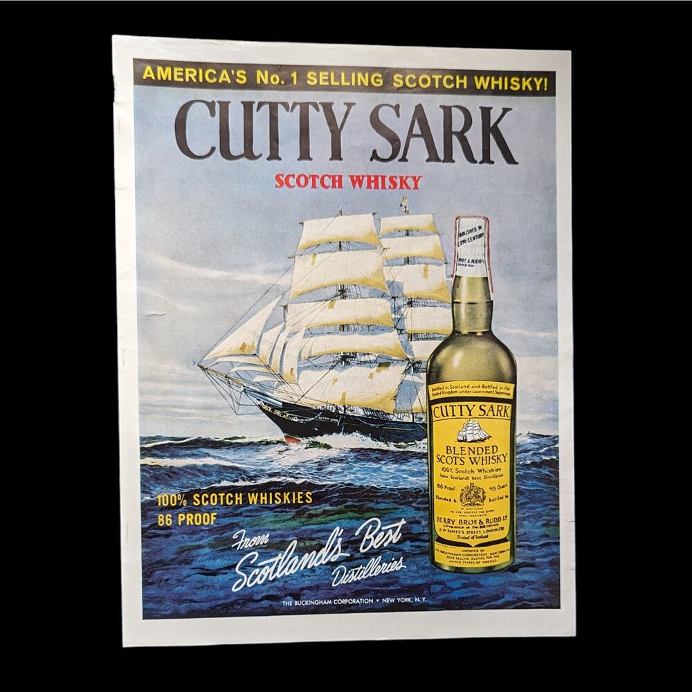 Vintage Print Ad 1963 Cutty Sark Whiskey